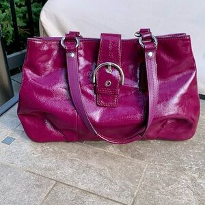 Coach Large Plum Patent Leather Soho Carryall F19711